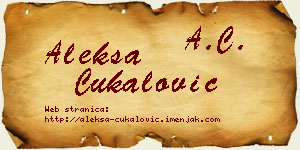 Aleksa Čukalović vizit kartica